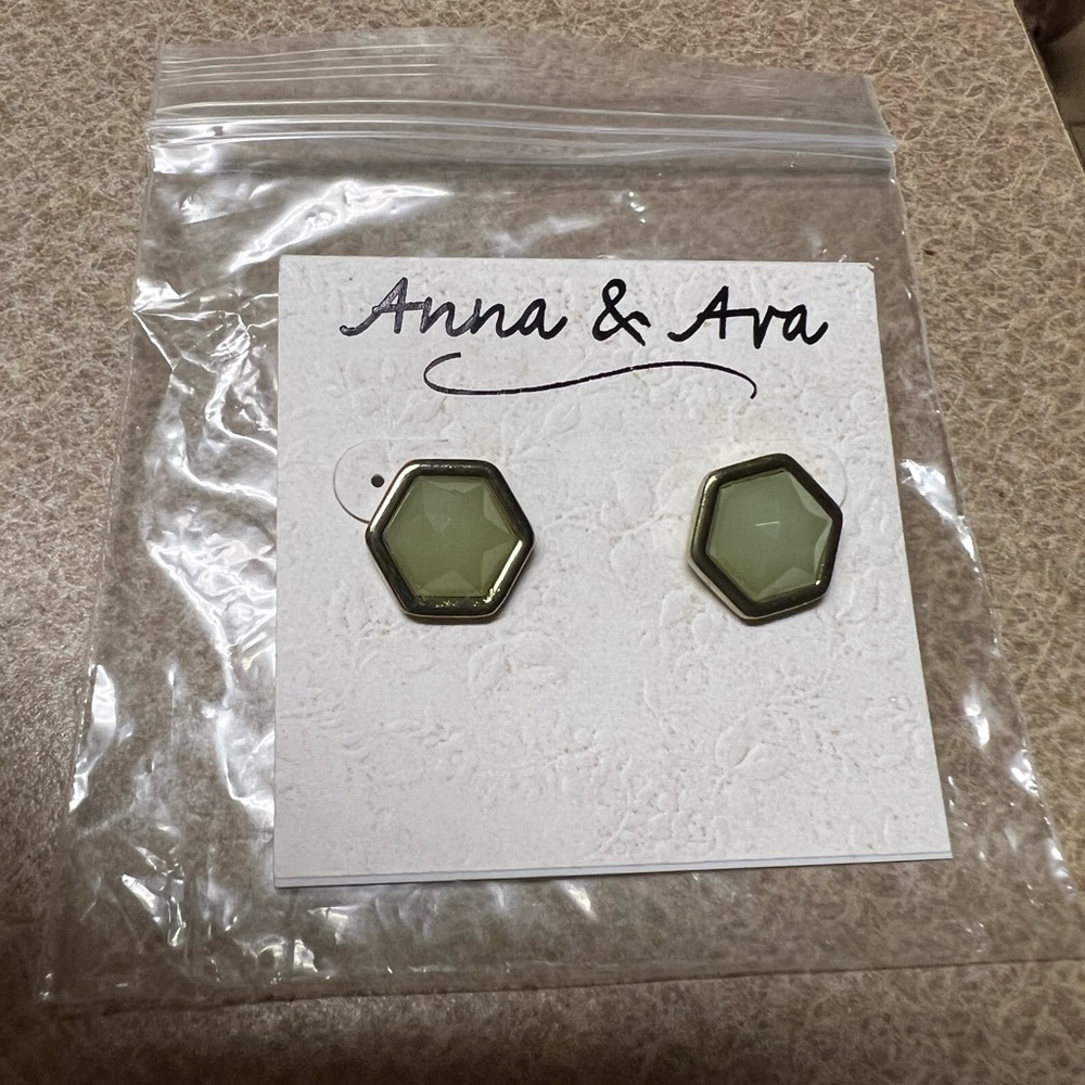 Anna & Ava gold and mint earrings